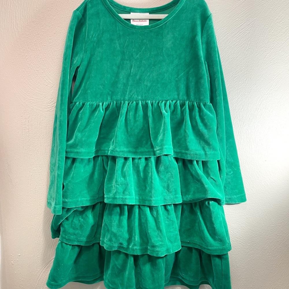 Hanna Andersson Green Tiered Kids Dress
